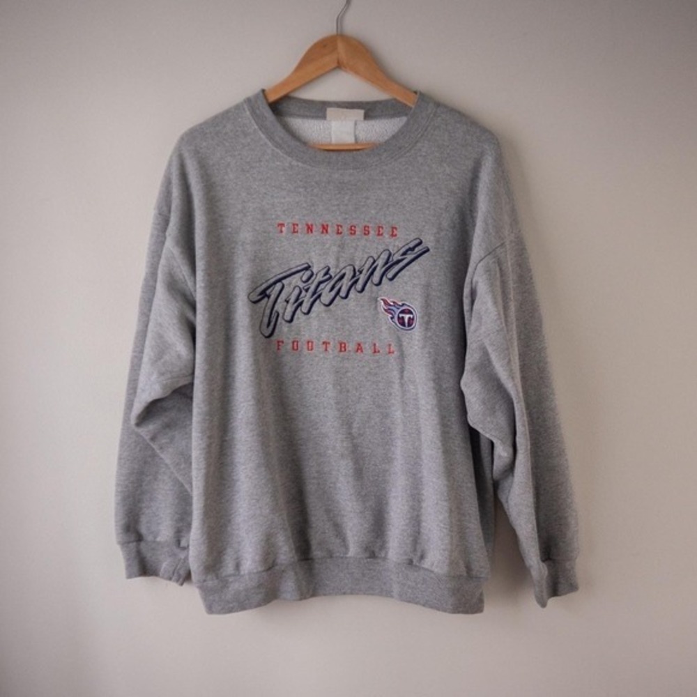 Vintage Logo Athletics Football Tennessee Titans Pullover Crewneck‎ Size Large